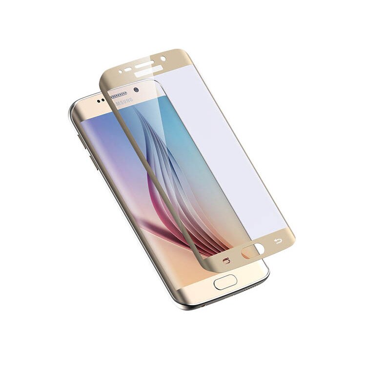 Folie sticla, ecran complet, Samsung S6 Edge, Auriu