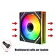 Ventilatoare computer, ventilatoare de racire, ventilatoare RGB, pachet de 6, Fudisenn, radiator, 6 pini, Prism 6S, 1800 RPM, conector ventilator cu 6 pini, flux de aer 47.2 CFM, 120×25mm, negru