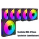 Ventilatoare computer, ventilatoare de racire, ventilatoare RGB, pachet de 6, Fudisenn, radiator, 6 pini, Prism 6S, 1800 RPM, conector ventilator cu 6 pini, flux de aer 47.2 CFM, 120×25mm, negru