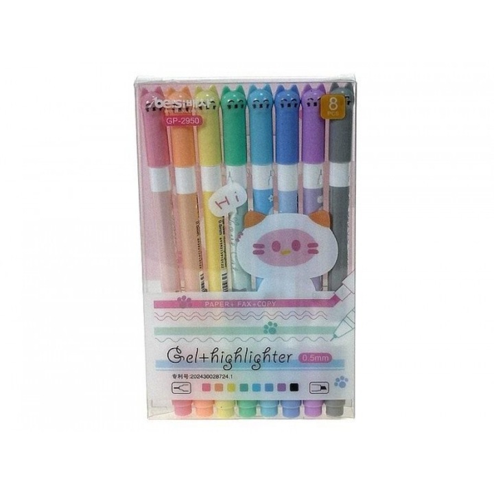 Markere duble 8 culori, ADAR, dimensiuni 170x125mm, ambalaj plastic