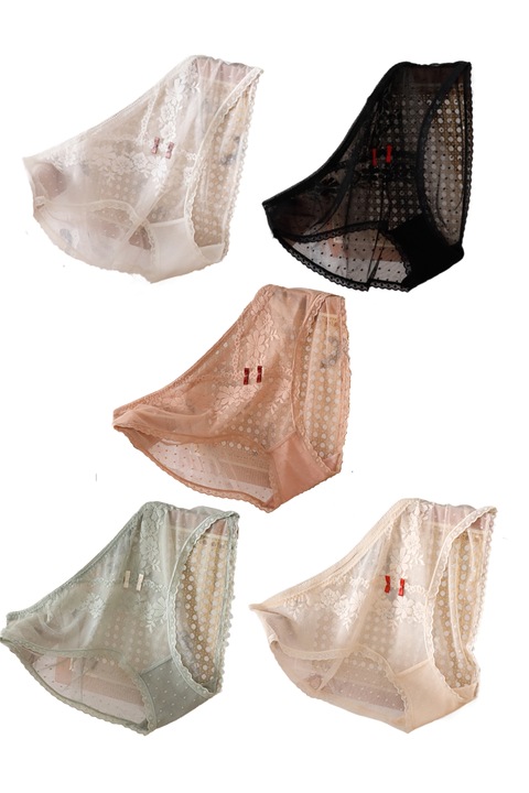 Set 5 perechi chiloti dama, Nylon/Elastan, Multicolor, Multicolor