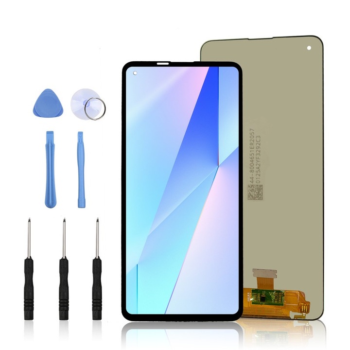 Резервен LCD дисплей за Samsung Galaxy A21s, LL TRADER, черен, с инструменти за ремонт