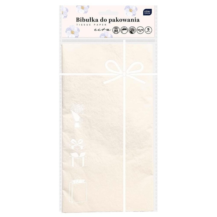 Hartie de ambalare set 5 foi ecru 50x70cm