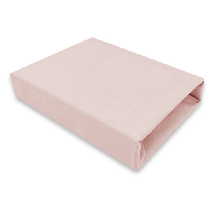 Cearceaf cu elastic, MimiNu, Pentru patut leagan sau patut co-sleeper, Dimensiune 90x40 cm, Din bumbac jersey, Material certificat Oeko Tex Standard 100, Powder Pink
