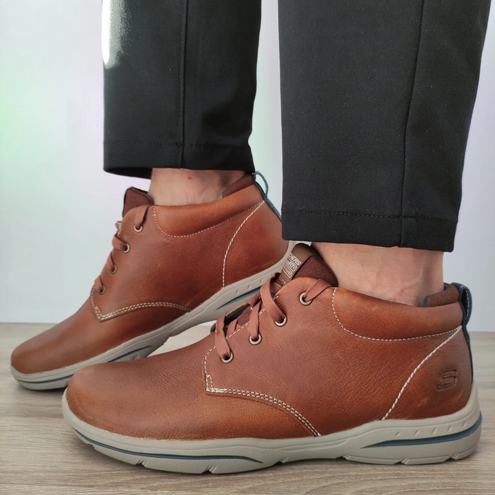 Ежедневни мъжки ботуши Skechers 64857 Lug Brown - Кафяви, Кафяв, 39.5