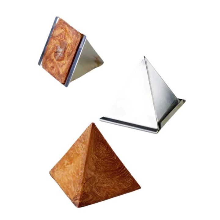 Forma de copt triunghiulara din inox pentru patiserie si new york roll, 85x85x85 mm