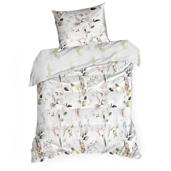 Lenjerie de pat LEA08 140 x 200 cm Eurofirany alb