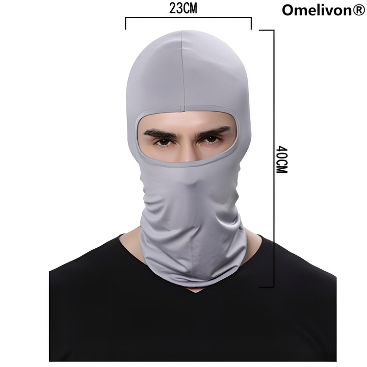 Cagula moto, gri, M, Lycra, unisex, pentru toate anotimpurile