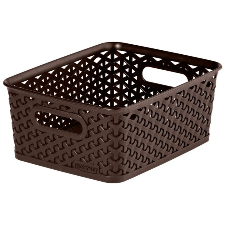 Cutie depozitare Antbro® din rattan, maro, 4 L, 25, 5x19, 6x10, 2 cm