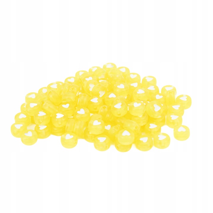 Set margele, DIYQueen, H740, galben-alb, acrilic, 100 buc