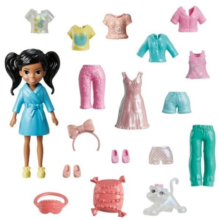Комплект кукли Polly Pocket с различни дрехи, 18 аксесоара, 254x150 мм