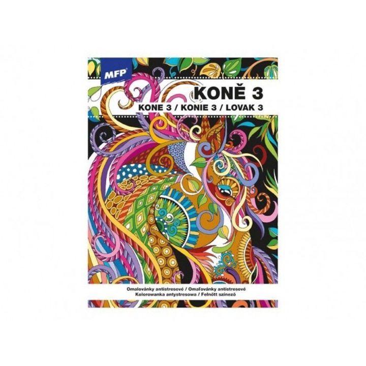 Desen de colorat antistres Cai 3