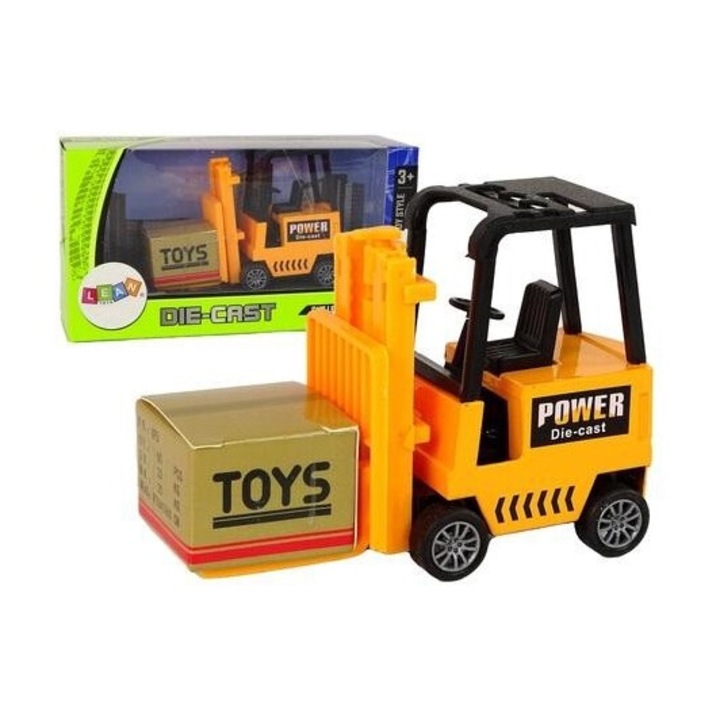 Wozek de ridicat cu frictiune, Leantoys, portocalie, 11x8x5cm, set cu cutie