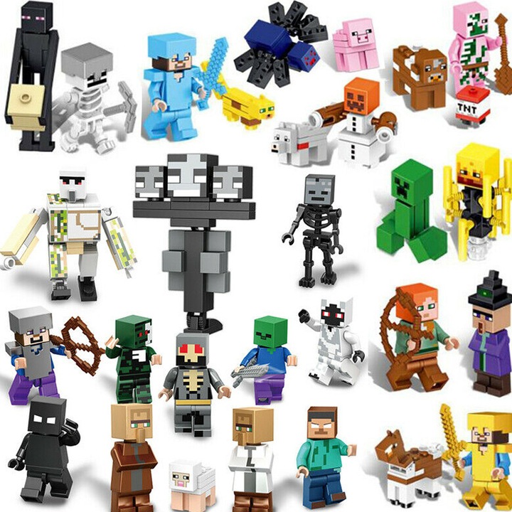 29 db-os Minecraft figurát tartalmazó készlet, Gyermekjátékok, Többszínű, 8 év felett