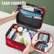 Set Trusa Medicala, SINBINTA, 2 buc, Rezistent la apa si umiditate, Design spatial independent cu mai multe straturi, Organizator de calatorie, Nu include medicamente, Pentru acasa, camping, birou, Panza oxford/Poliester, 25*20*13.5cm/14*11*2cm, Rosu