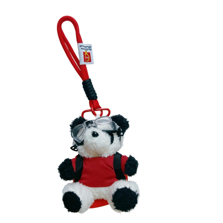 Ключодържател Panda, уникален дизайн, мека материя, червен