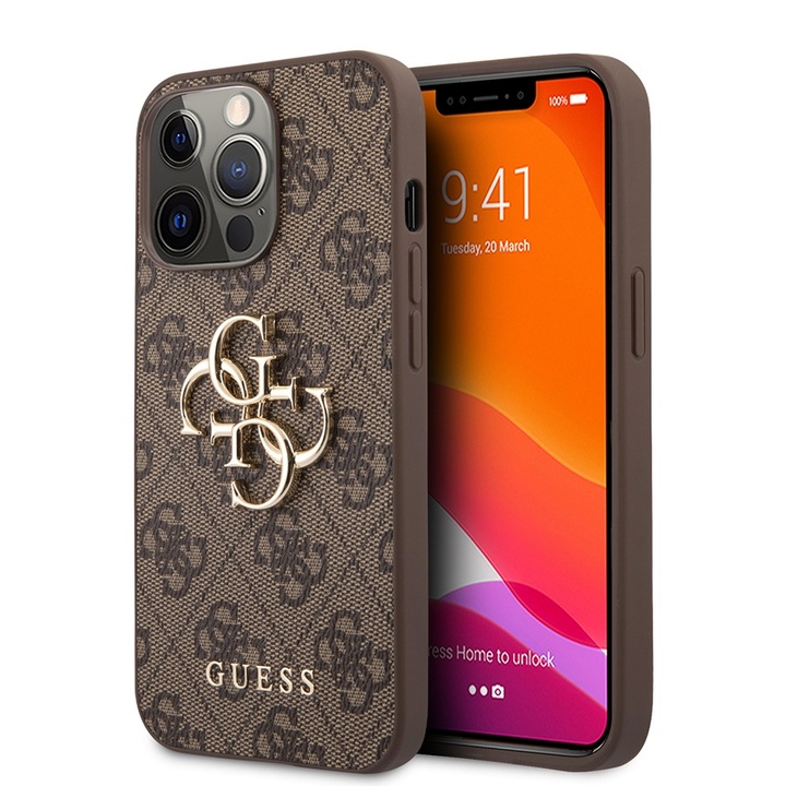 Калъф с висока степен на защита за iPhone 13 Pro, Timaconprotect, A59, Екологична кожа, Наситено кафяв
