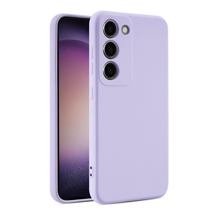 Мек лилав калъф за Oppo Reno10 Pro - микрофибър и мек TPU