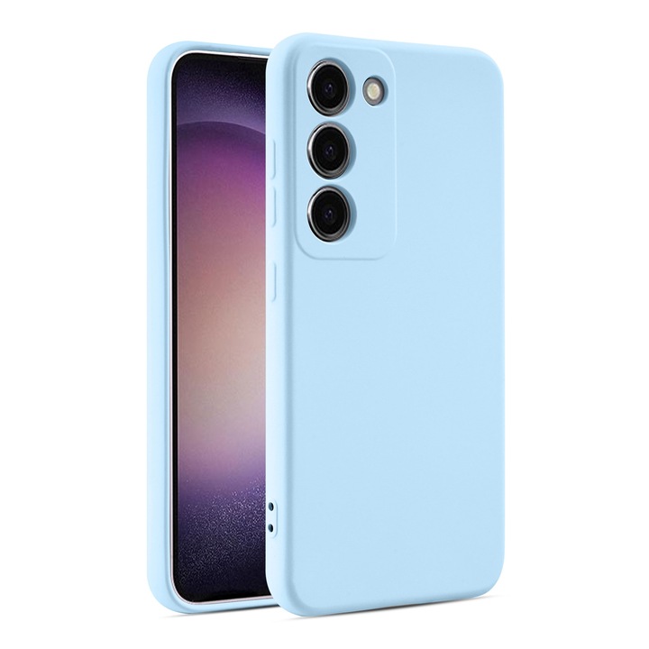Мек лазурно син калъф за Oppo Reno10 - микрофибър и мек TPU