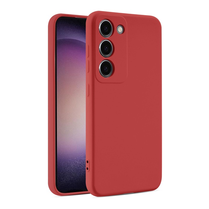 Мек червен калъф за Motorola Moto G84 - микрофибър и мек TPU