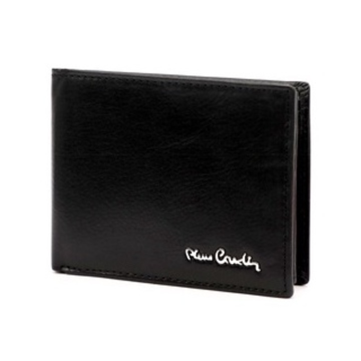 Portofel barbati Pierre Cardin din piele naturala, cu protectie RFID, 9 compartimente pentru carduri, negru