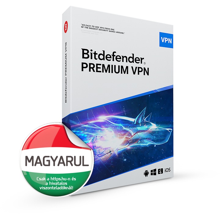 Bitdefender Premium VPN 1 év 10 eszköz, magyar nyelvű elektronikus licensz