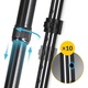 Set de 2 carje ortopedice din aluminiu, 4FIZJO, cu suport axial, reglabil, stabil, fabricat din materiale de inalta calitate, suport pana la 150 kg, maner ergonomic cu suport pentru articulatia cotului, dimensiune universal, Negru/Albastru