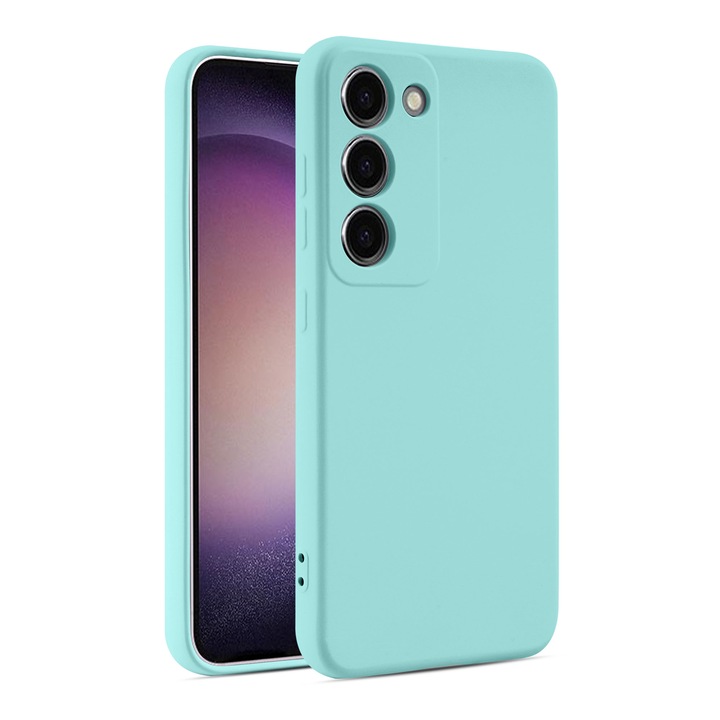 Тюркоазен мек калъф за Oppo Reno10 Pro - микрофибър и мек TPU