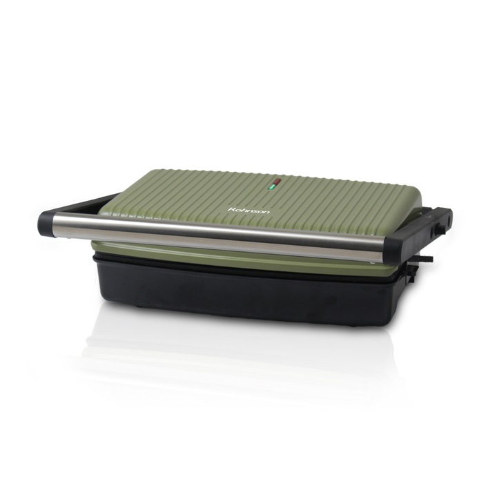 Sandwich maker Rohnson R2715 Nostalgia, 27, 5 x 18cm, 1500W, deschidere la 180°, termostat, tava de scurgere, maner termoizolat, depozitare pe verticala, antialunecare, protectie la supraincalzire