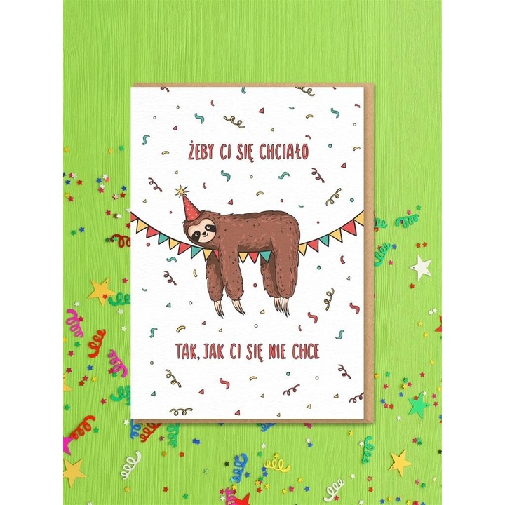 Karnet Urodziny, Nadwyraz, ZEBY CI SIE CHCIALO, 12x17cm, cu coperta eco kraft