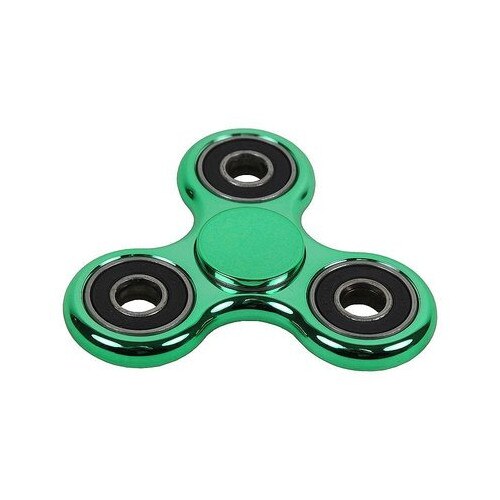 Jucarie anti-stres Fidget Spinner, metallic, verde