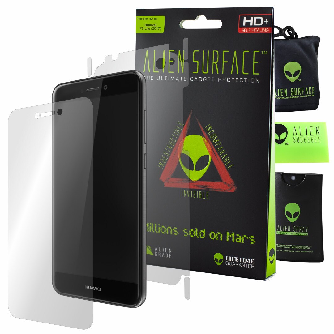 Folie Alien Surface HD, Huawei P8 Lite 2017, protectie ecran, spate, laterale + Alien Fiber Cadou
