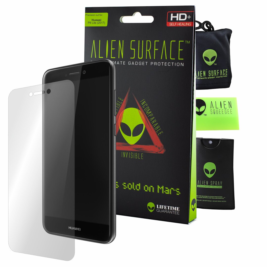 Folie Alien Surface HD, Huawei P8 Lite 2017, protectie ecran + Alien Fiber cadou