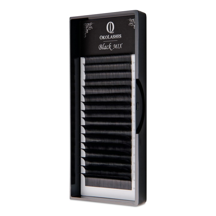 Extensii Gene Fir cu Fir Negre Okolashes Mix-8-14- Curba: C, Grosime: 0.06, Lungime: Mix