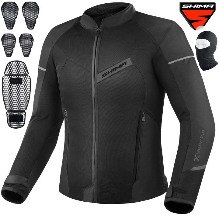Geaca moto textil, Shima X-MESH 2.0 JKT BLK, Negru, 4XL