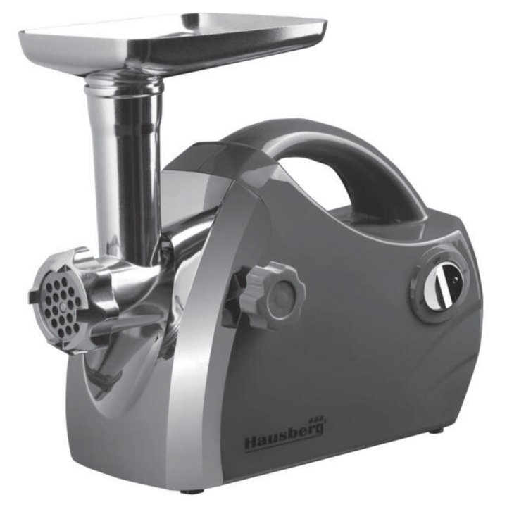 Месомелачка Hausberg HB-3430GRI, Неръждаема стомана, 1800 W, меден мотор, Сив