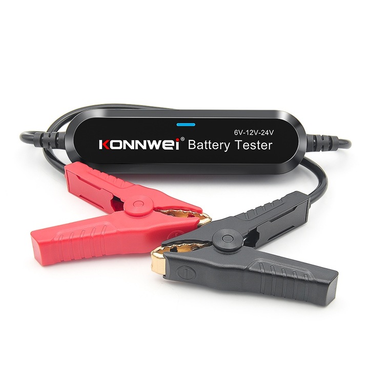 Интелигентен тестер за батерии, KONNWEI BK200 Bluetooth, 6V-12V-24V, наблюдение на живо, история, диаграма, тестване на алтернатор, стартиране на тестване, за всяка батерия, приложение за iOS и Android