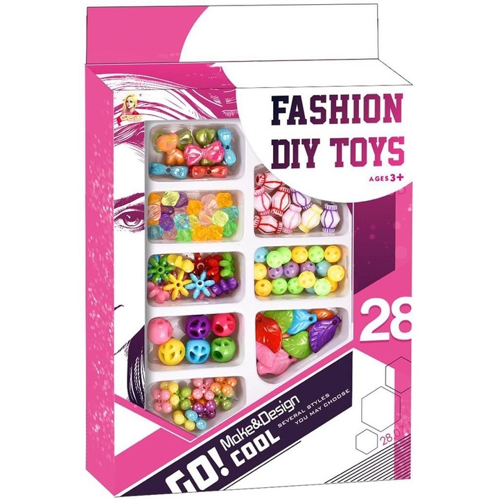 Set de margele Trifox pentru Crearea Bijuteriilor, Multicolor, 200x100mm