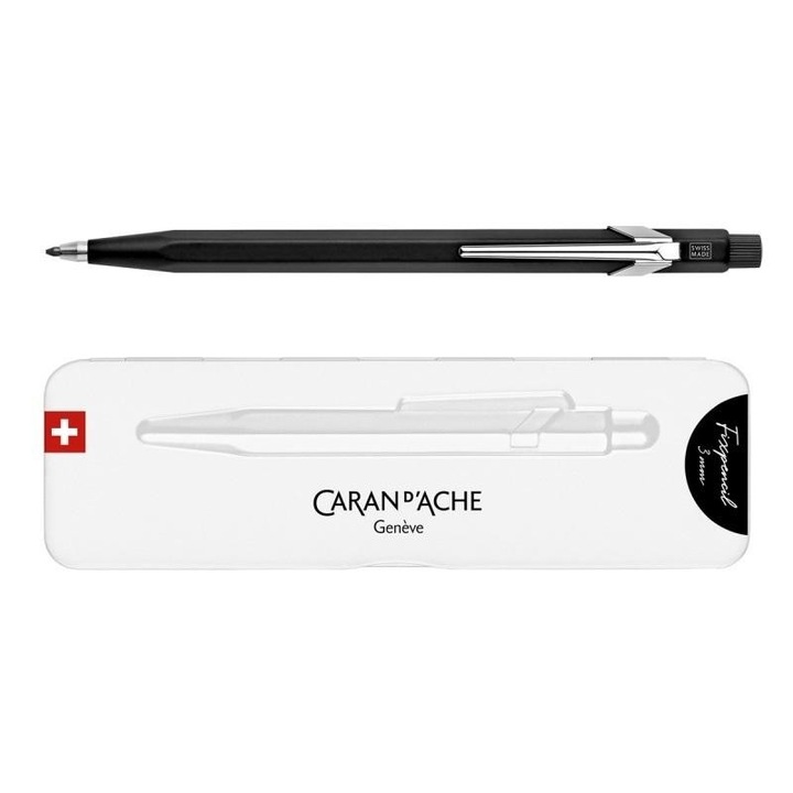 Creion automat Fixpencil 3mm, Caran d'Ache, negru, in cutie