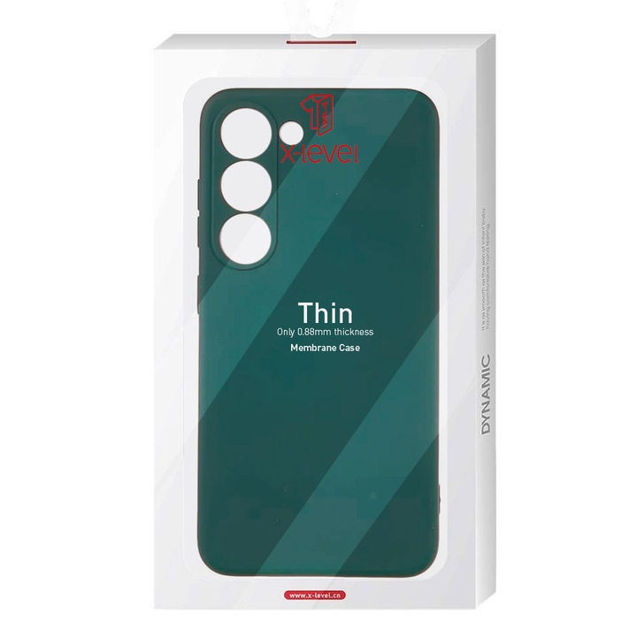 Тънък тъмнозелен калъф X-Level за Oppo Reno5 5G / Reno5 K - микрофибър, материал TPU