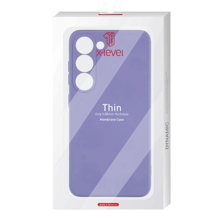 Тънък лилав калъф X-Level за Oppo Reno5 5G / Reno5 K - микрофибър, материал TPU