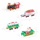 Karácsonyfa vonatkészlet füsttel, fényekkel és hangokkal, 3 vagon, fára akasztós játék, mozdonyt, szeneskocsit, Mikulás szánkót és kocsit tartalmaz, fiúknak és lányoknak, 3 év felett, BebeLOGIC