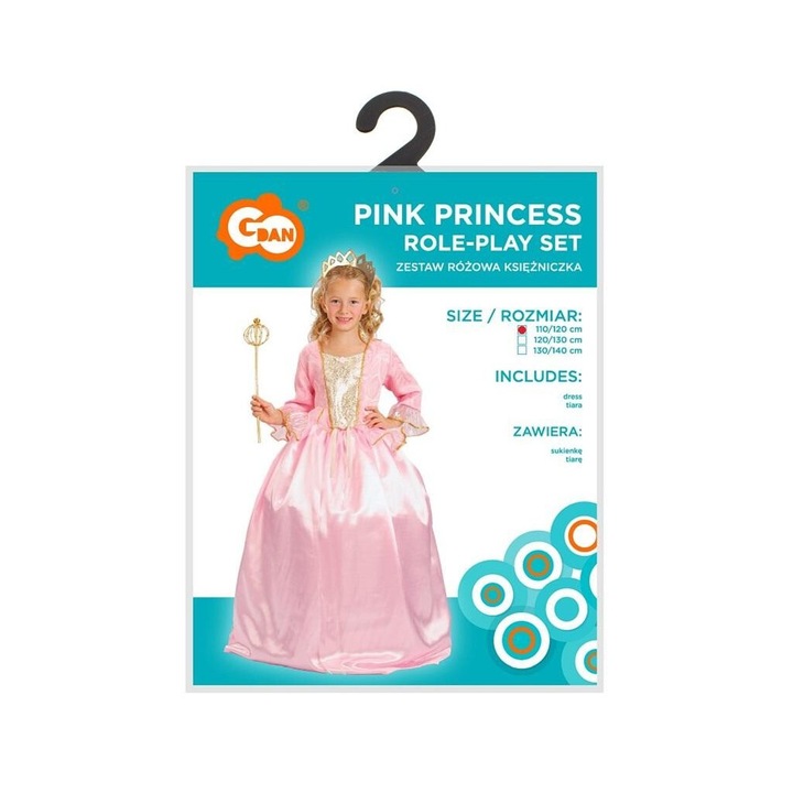 Costum printesa roz pentru copii marimea 120/130cm