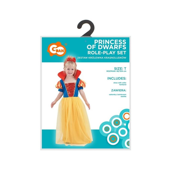 Costum Printesa Piticilor pentru copii marimea 92/104 cm