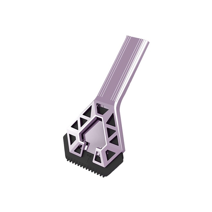 Racleta Auto Multifunctionala pentru Parbriz, Geamuri si Caroserie, Mini Ice Dominator, Universala, Ergonomica, 3 Lame cu Precizie, Anti-Alunecare, Compacta si Durabila, Usor de Utilizat, Dimensiune 23.5x4.3 cm, Culoare Mov