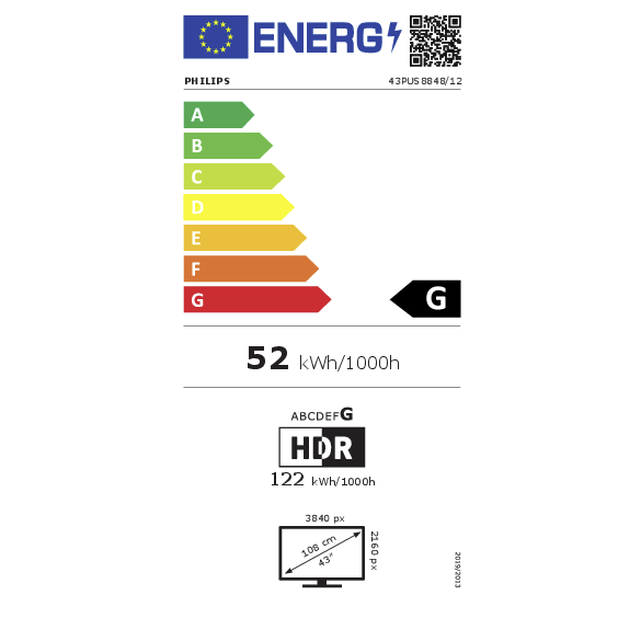 Televizor Philips 43PUS8848/12 LED TV, 108 cm, HDR, Smart TV