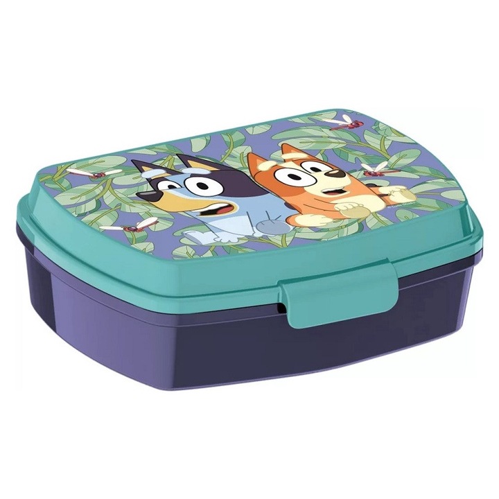 Синя кутия за сандвич Листа забавни