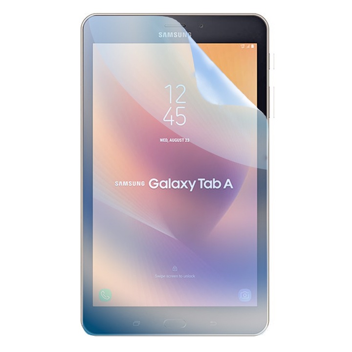 Folie de silicon Blue Guard OptiShield pentru Samsung Galaxy Tab A 8.0 (2017), Anti-reflexii, Anti-soc, Rezistenta la zgarieturi, Filtru anti lumina albastra pentru protectia ochilor, Aplicare usoara, Transparent