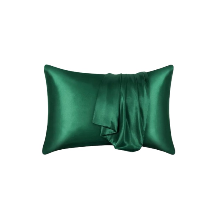 Fata de Perna din Satin, Verde Inchis, 51x76 cm, cu Aspect de Lux, Durabila, Anti-Statica, Anti-Pilling, Permeabila la Aer