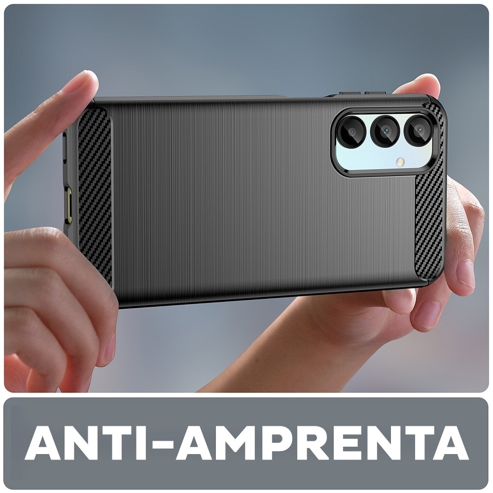 Husa pentru Samsung Galaxy A56 5G Daden Carbon Flexibila Antisoc, Hybrid Antisoc, Negru